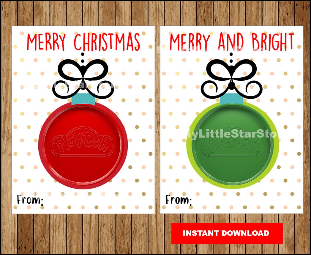 PlayDoh Christmas Ornament Gift Card Printable Play Doh Etsy