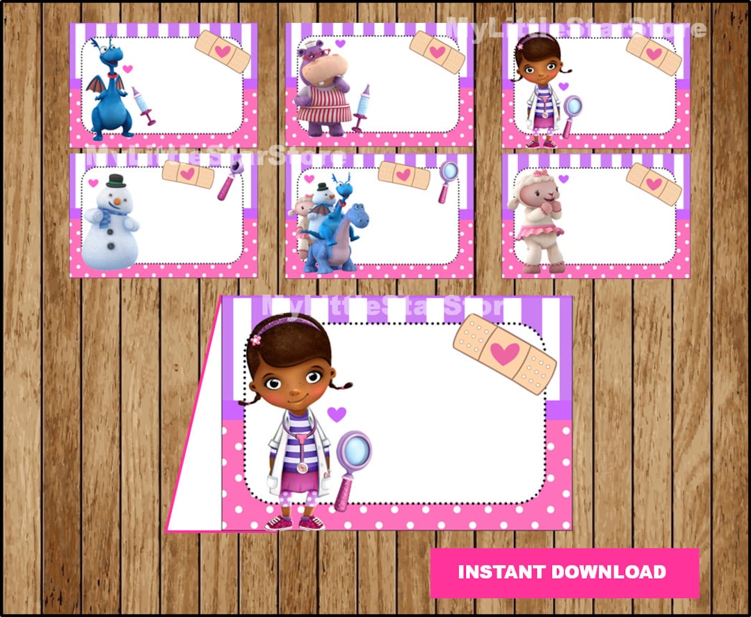 Doc Mcstuffins Food Labels, Printable Doc Mcstuffins Food Tent Cards ...