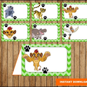 Étiquettes Lion Guard Food, Cartes imprimables de tente Lion Guard Food, Lion Guard party Étiquettes alimentaires Téléchargement instantané