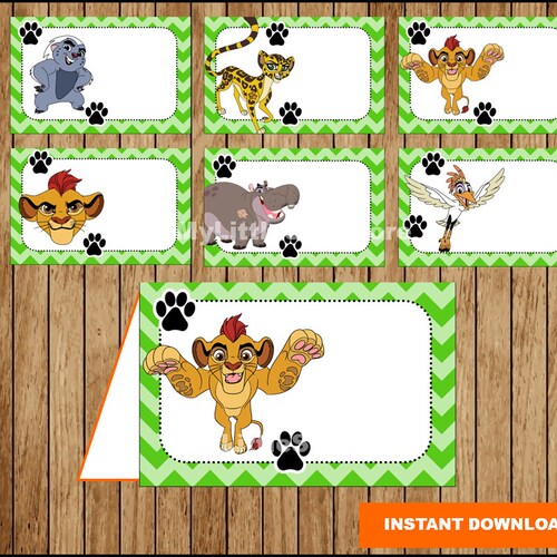 Lion Guard Food Labels Printable Lion Guard Food Tent Cards Etsy