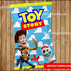 Toy Story 4 Chip Bags, Printable Toy Story Chip Bag, Toy Story party Favor bags Instant download