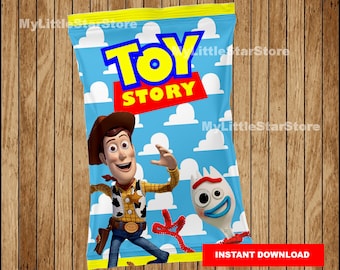 Toy Story 4 Chip Taschen, druckbare Toy Story Chip Tasche, Toy Story Party Favor Taschen Sofortiger download
