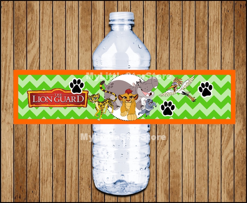 Lion Guard Bottle Labels Printable Lion Guard Water Bottle - Etsy