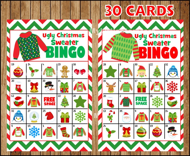 ugly-christmas-sweater-bingo-30-cards-printable-christmas-etsy