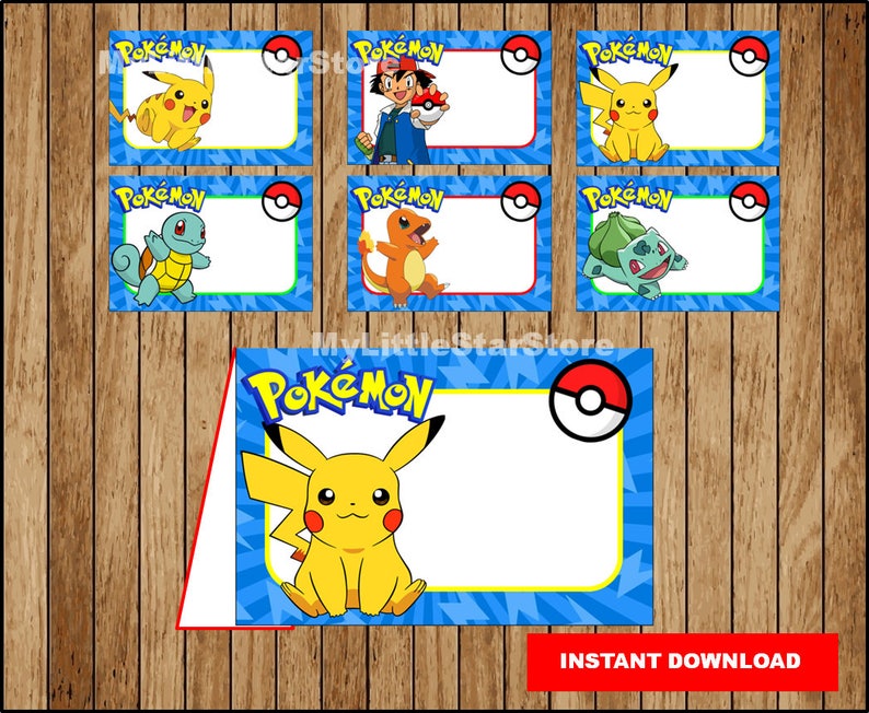 Pokemon Food labels Printable Pokemon Food tent cards | Etsy