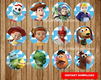 Toy Story 4 Cupcakes Toppers, Printable Toy Story Toppers, Toy Story party Toppers Instant download