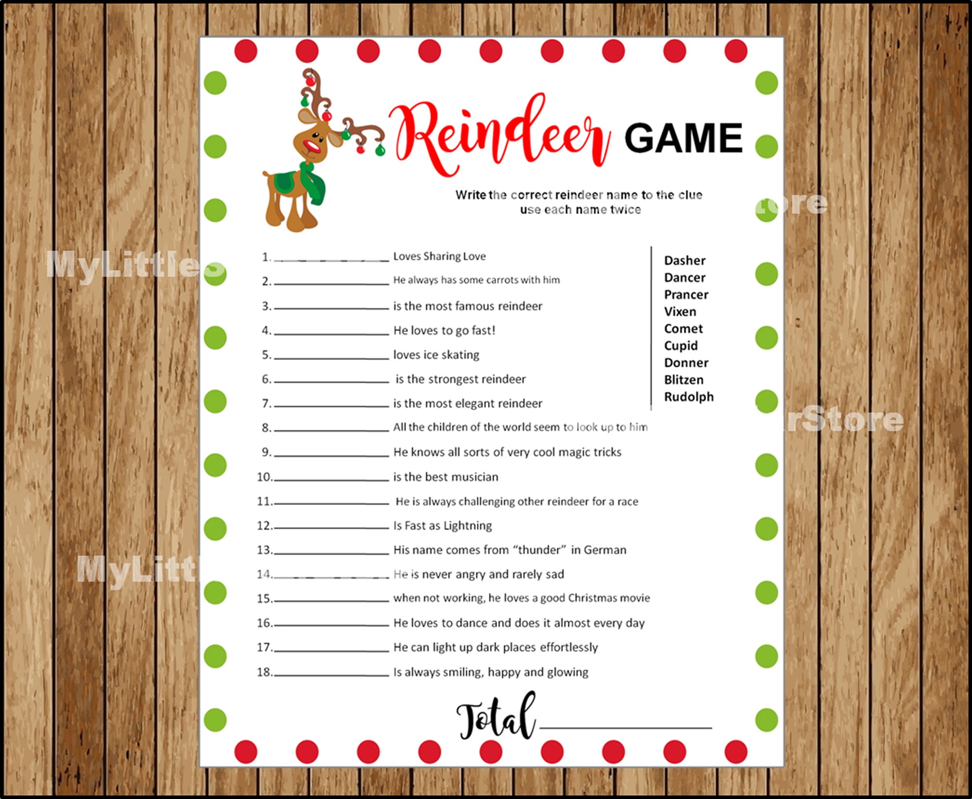 Printable Christmas Reindeer Game Reindeer Christmas Game Etsy Printable Christmas Reindeer Game Reindeer Christmas Game Etsy