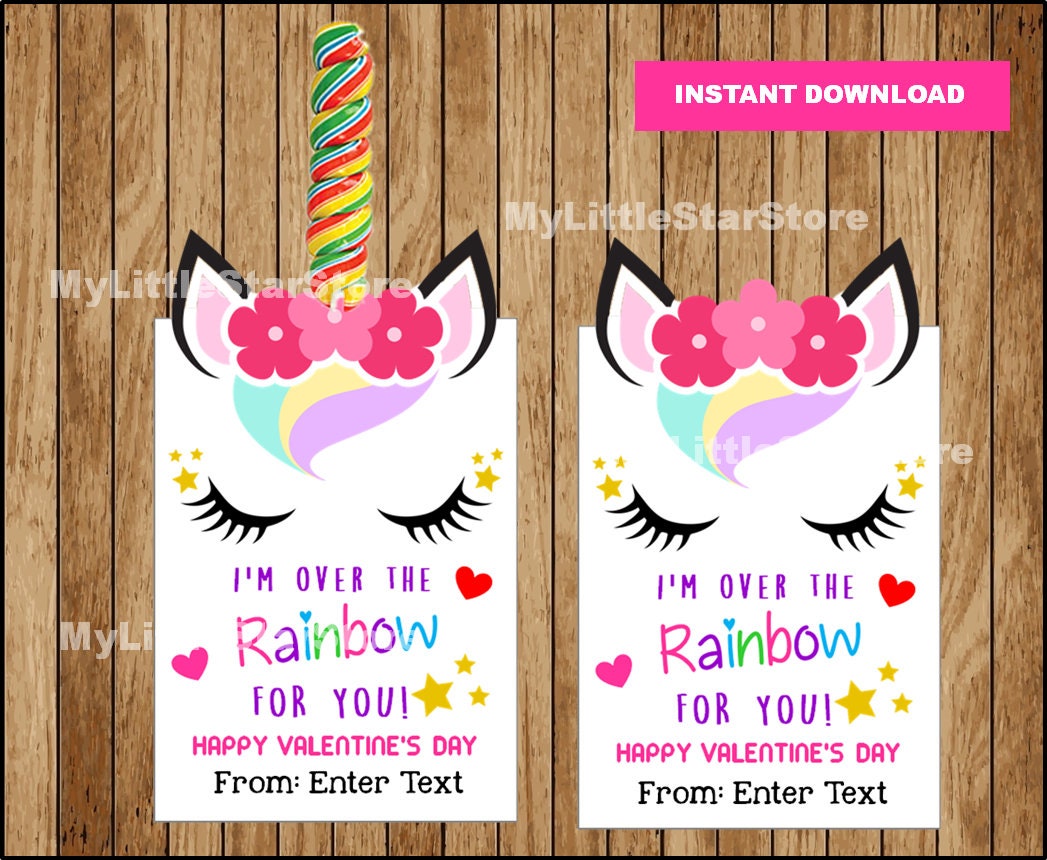 unicorn valentines day cards printable unicorn etsy