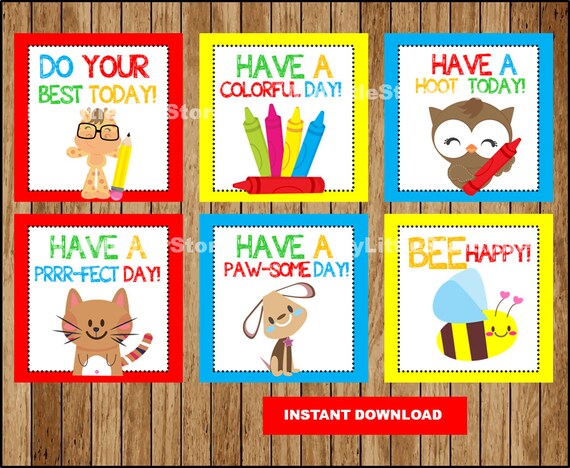 Back to school Lunch Box Notes for Kids, Lunch Notes cards , Funny Lunch Notes Printable Instant download