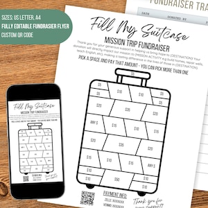 Folleto de recaudación de fondos para viajes misioneros / Folleto editable e imprimible para misiones de corto plazo / Carta de EE. UU. / A4 / Totalmente personalizable / Plantilla digital