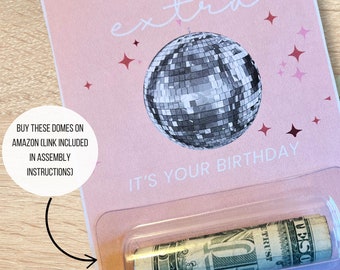 Funny Teen Girl Birthday Card | Cash Money Gift for Teenager | Instant Download Printable | Be Extra Present | Disco Ball Sparkle Girly Card
