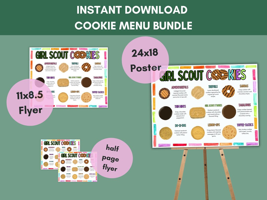 Girl Scout Cookie LBB Menu Printable Flyer & Poster Bundle Instant ...