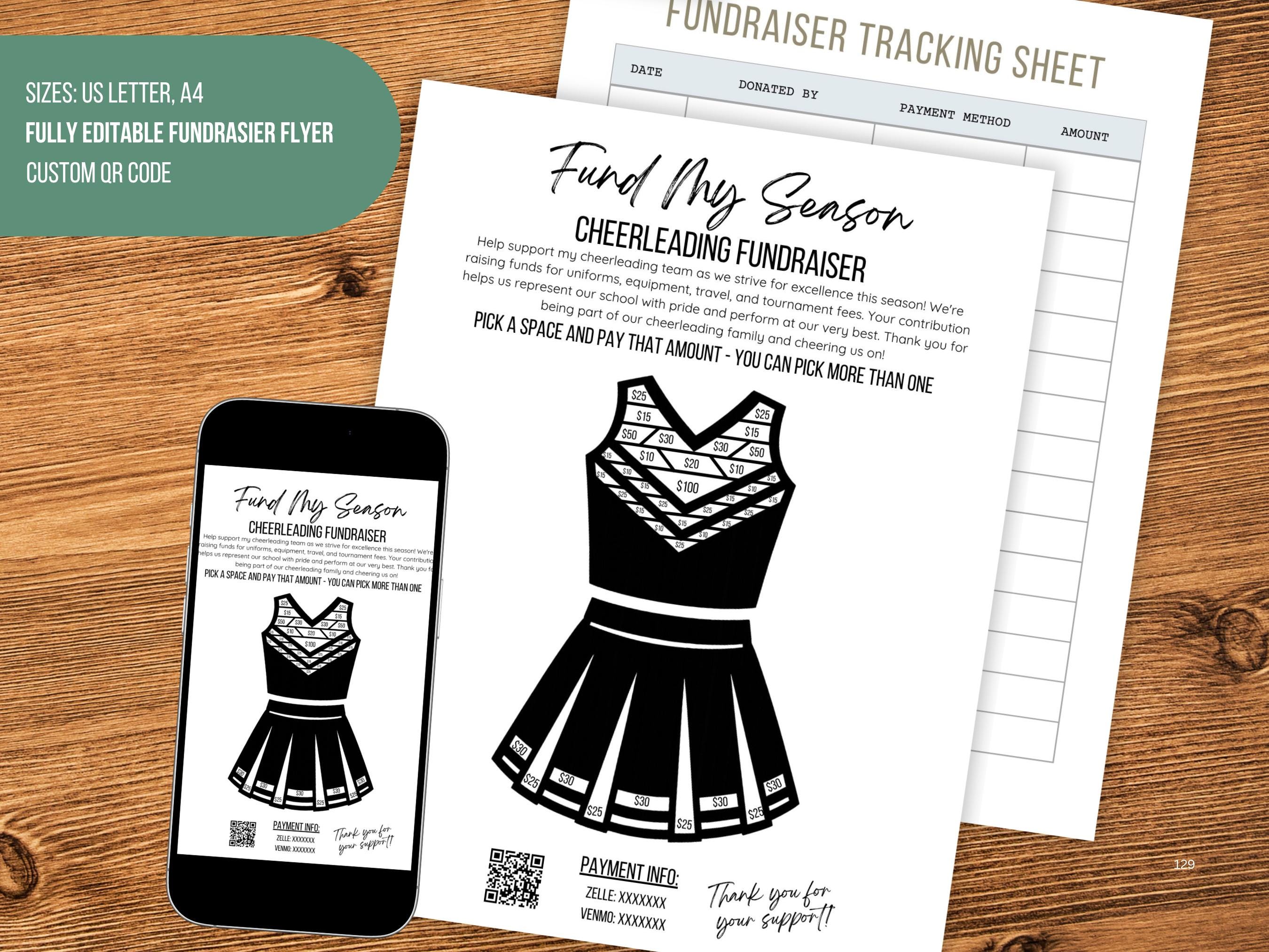 Cheerleading Fundraiser Flyer | Editable Printable Handout for Cheer ...