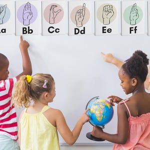 ASL Alphabet Letter Cards Set, INSTANT Download Printable Sign Language Letter Cards, Educational Learning Tool, Classroom Alphabet