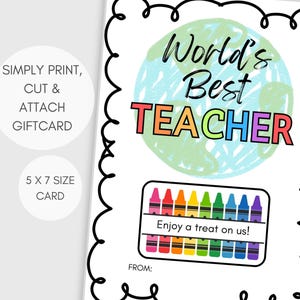 de remerciement du meilleur professeur du monde | Carte-cadeau de remerciement pour les enseignants | Aide-soignante | Cadeau de fin d'année | Téléchargement instantané