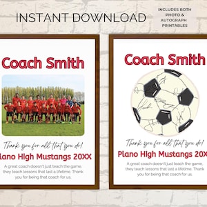 Fußball-Trainer Wertschätzung Geschenk | Vielen Dank, dass Sie Fußball-Trainerstab unterschreiben | Co-Trainer vorhanden | Bearbeitbar Sofortiger Download Druckbar