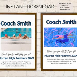 Swimming Diving Coach Appreciation Gift | Coaching Staff Thank You | Assistant Coach Team Sign | Editable Instant Download | End-of Season