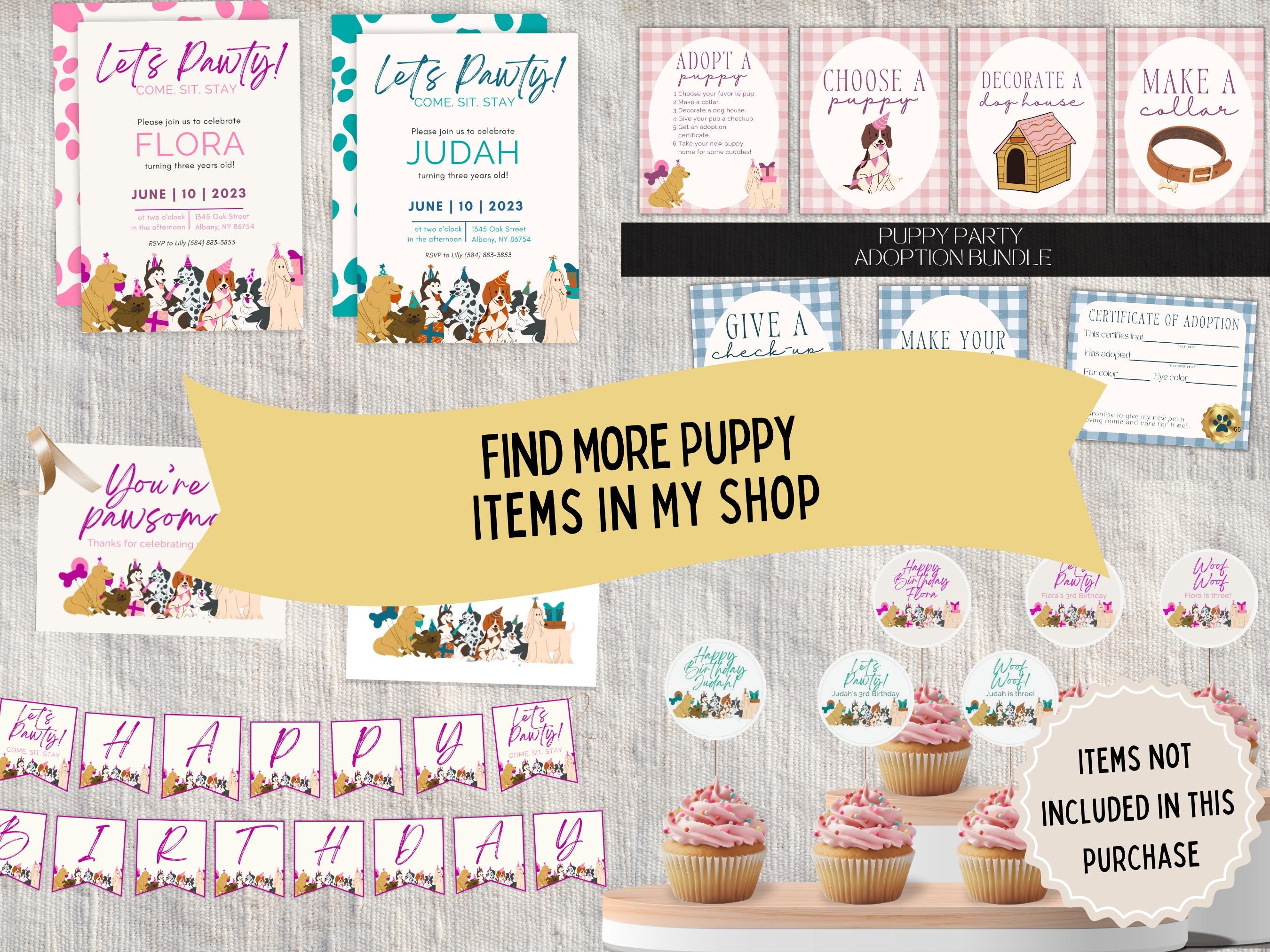 Puppy Party Adoption Station Bundle | Adopt a Puppy Pawty Signage | Let ...