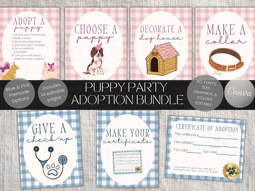 Puppy Party Adoption Station Bundle | Adopt a Puppy Pawty Signage | Let ...