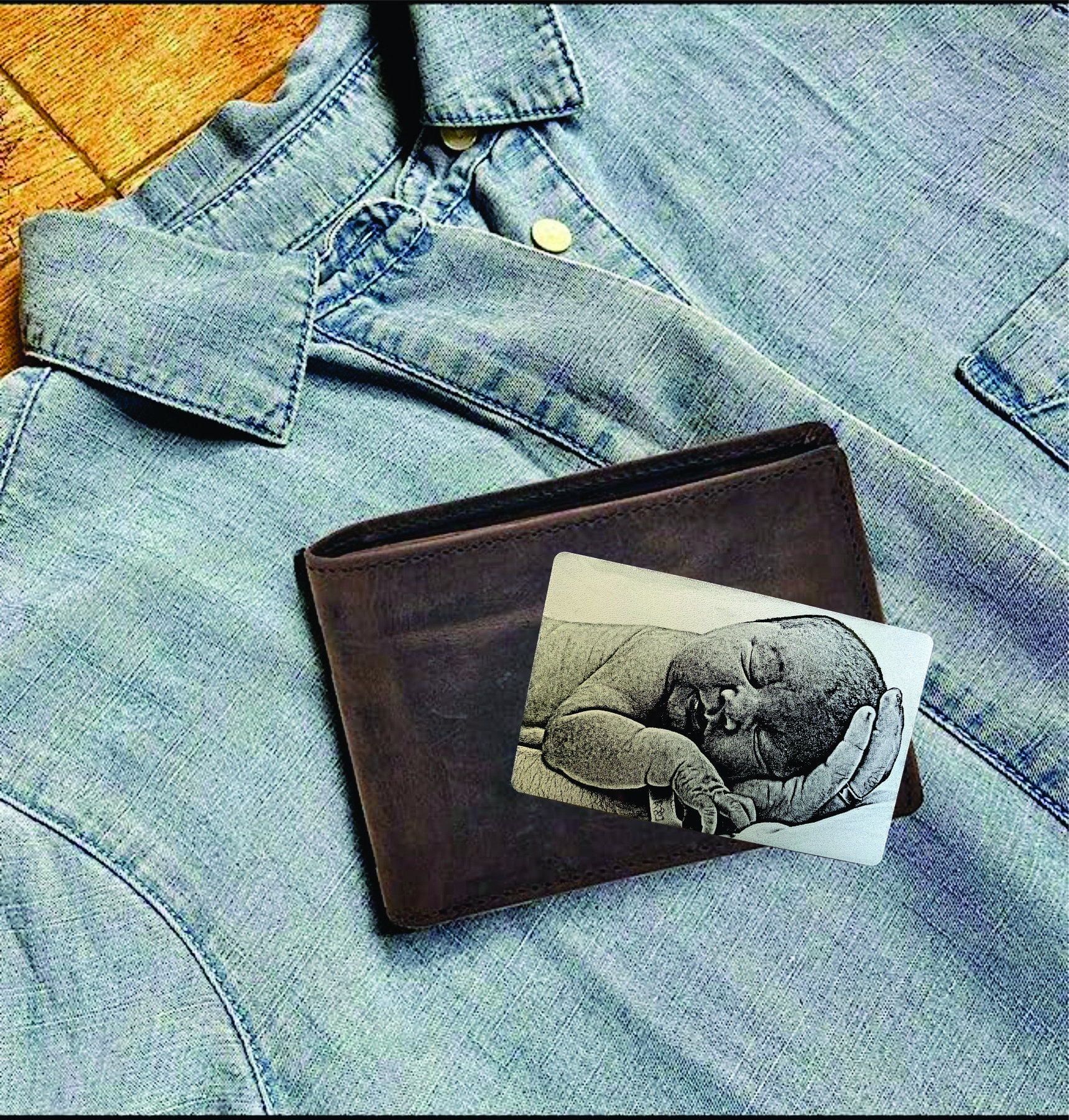 Personalized Metal Photo Wallet Card, Custom Photo Wallet Card