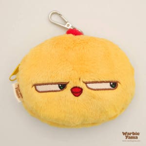 Llavero de bolsa de felpa Warbie (lindo, billetera, bolso de pájaro amarillo suave, adorable y atrevido)