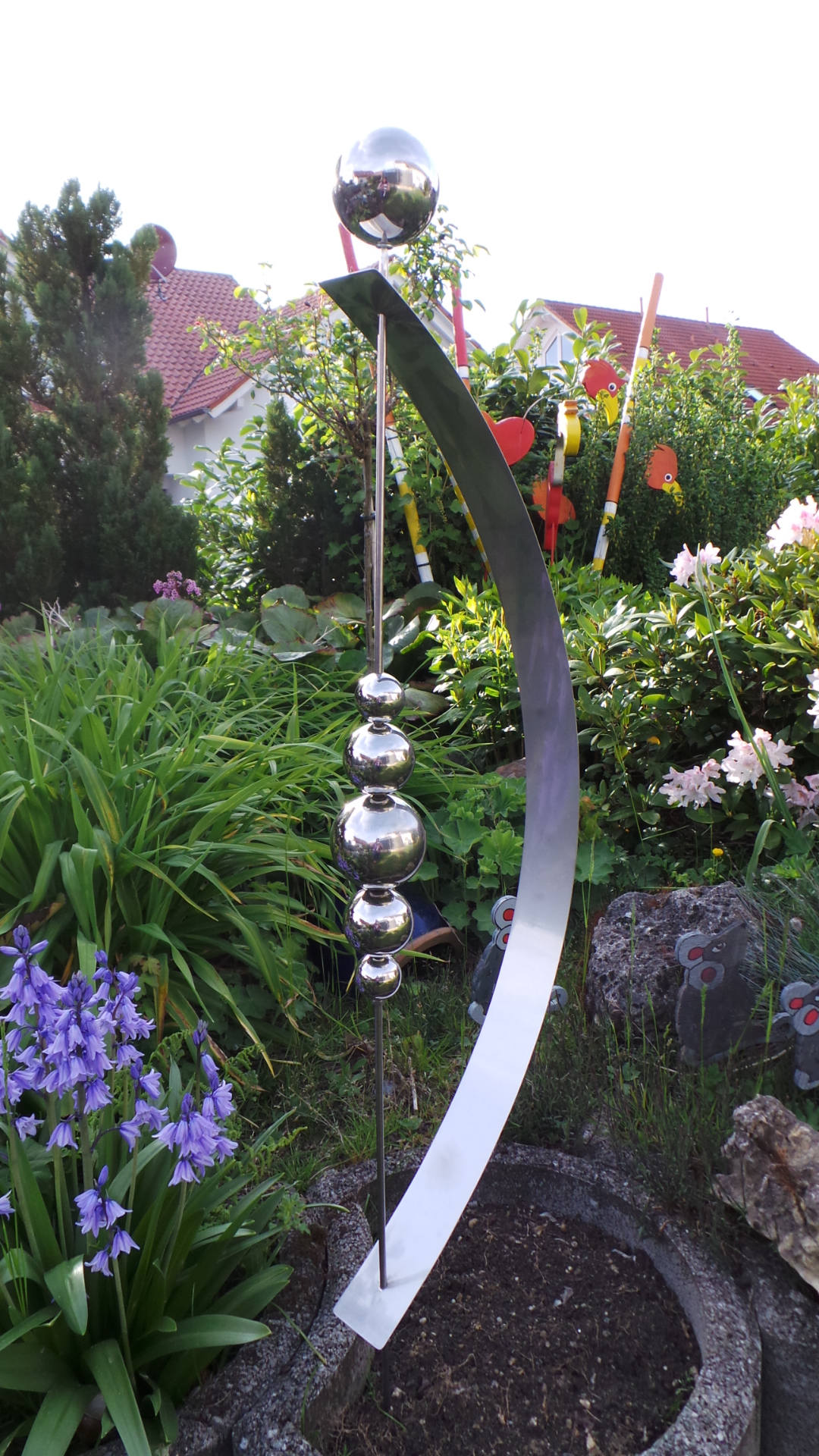 Gartenstecker Edelstahl mit 6 Kugeln und 1 Bogen | Etsy
