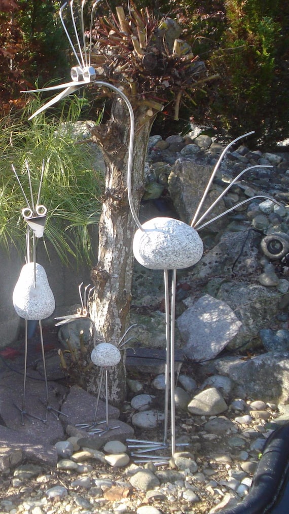 gartendekoration edelstahl, steinvogel edelstahl gartendekoration groß | etsy, Design ideen