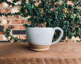 ONE White Speckled Tea Cup / Cappuccino Mug / Coffee Mug /Tea Mug / Handmade Cup