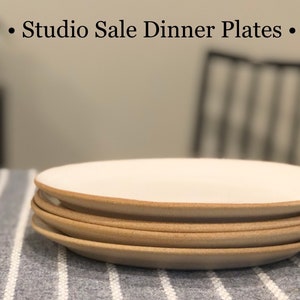 LIMITED EDITION Handmade Pottery Dishes, White Plate Settings With Unglazed Rim, Pottery, Stoneware, Ceramic Dinnerware Sets image 9