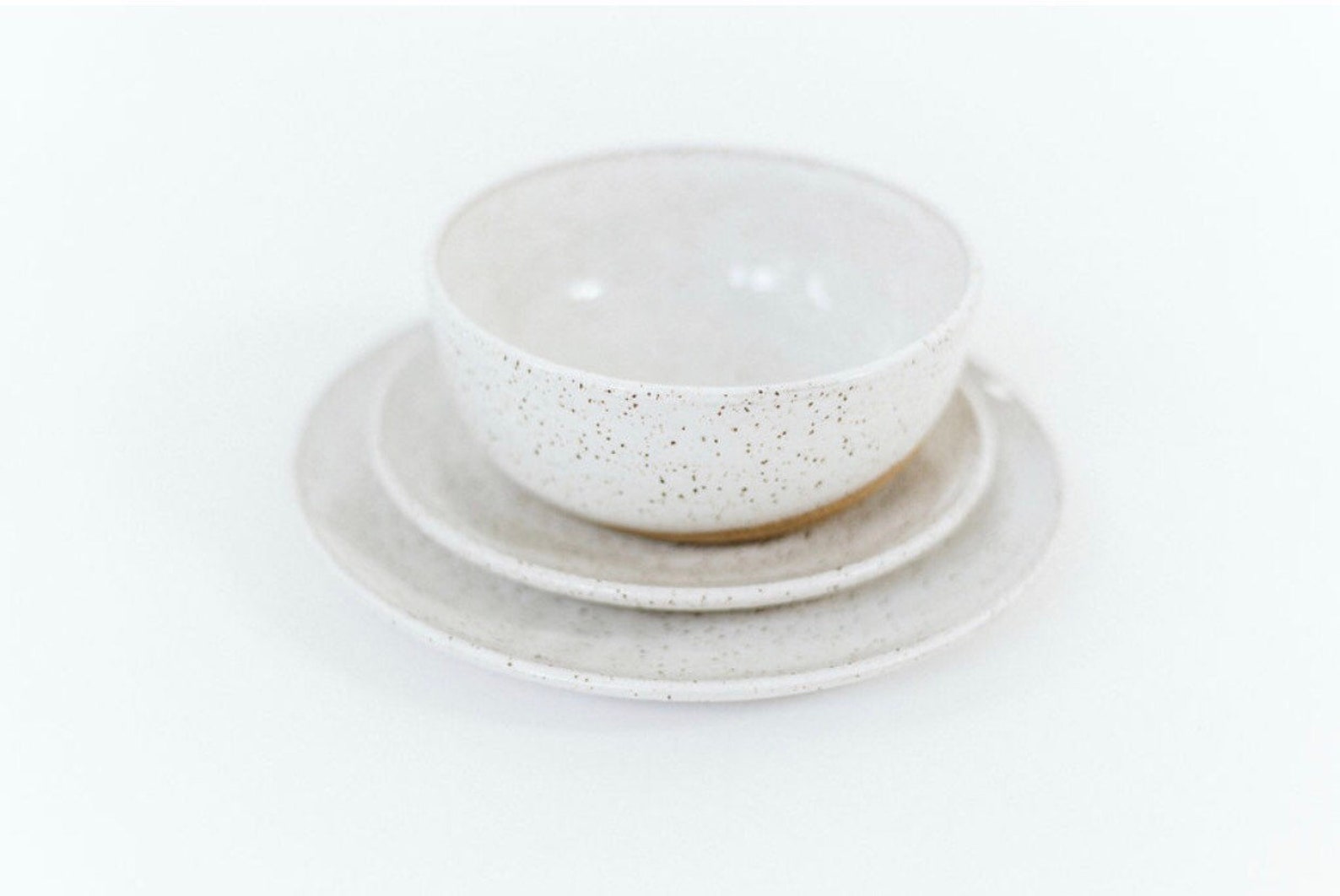 Speckled Dinnerware Set / Pottery Dinnerware / Ceramic Plates Etsy