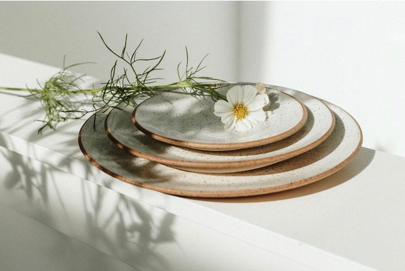 Dinnerware Set / Pottery Dinnerware / Ceramic Plates / Handmade / Stoneware Plates / Dinner Set / Farmhouse / Wabi-sabi image 5