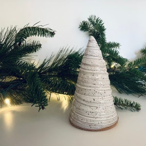 White Speckled Christmas Tree / Ceramic Trees / Handmade Pottery / Farmhouse Decor / French Country / Wabi-Sabi image 1