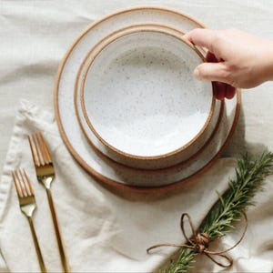 Dinnerware Set / Pottery Dinnerware / Ceramic Plates / Handmade / Stoneware Plates / Dinner Set / Farmhouse / Wabi-sabi image 8