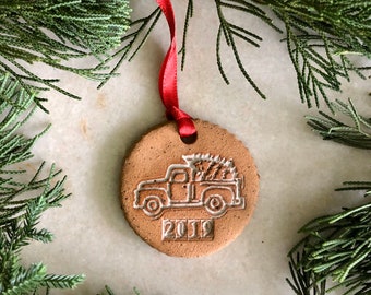 2019 Speckled Ornament / Handmade Ornaments / White Pottery / Ceramic Ornament / Farmhouse / French Country /