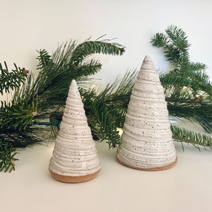 White Speckled Christmas Tree / Ceramic Trees / Handmade Pottery / Farmhouse Decor / French Country / Wabi-Sabi image 3