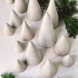White Speckled Christmas Tree / Ceramic Trees / Handmade Pottery / Farmhouse Decor / French Country / Wabi-Sabi image 4