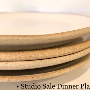 LIMITED EDITION Handmade Pottery Dishes, White Plate Settings With Unglazed Rim, Pottery, Stoneware, Ceramic Dinnerware Sets image 8