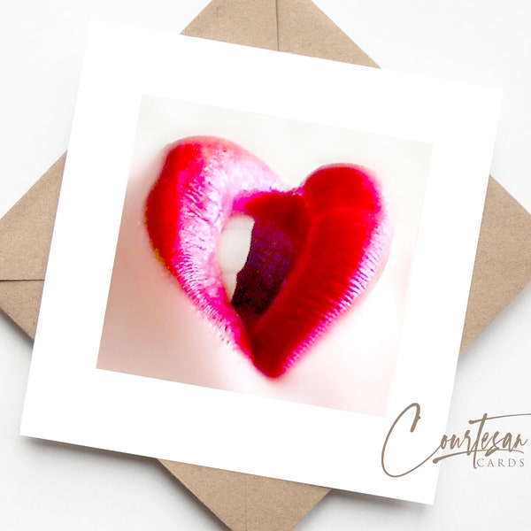 Love Heart Mouth Cute Erotic Greeting Card