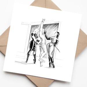 Ilustracja Cheeky Punishment: Zabawna gra Power Play lt Humor Eotic AduGreeting Card