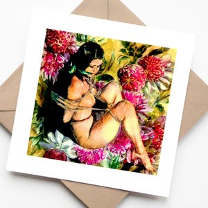 Bound in Beauty : carte d'art floral et féminin, voeux d'anniversaire