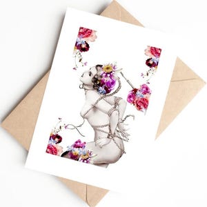 Grande carte de voeux photo brillante pour fille esclave enchaînée