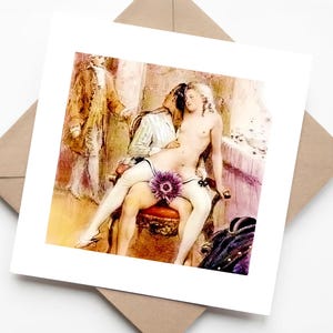 Unexpected Intruder! A Moment of Passion Adult Humour Illustration Greeting Card