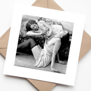 Tarjeta de felicitación erótica vintage de mejores amigos