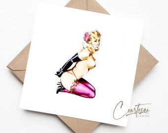 Beautiful Tied Submissive Greeting Card