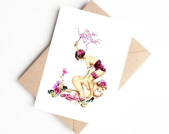 Vintage Vices: Whipping Good Fun Adult Greeting Birthday Card
