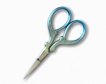 Stainless Steel Embroidery Sewing Craft Scissors - Blue/Green