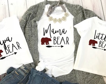 Mama Bear Baby Bear shirt set, mama bear shirt baby bear shirt baby shower, birthday, mothers day gift, pregnancy announcement