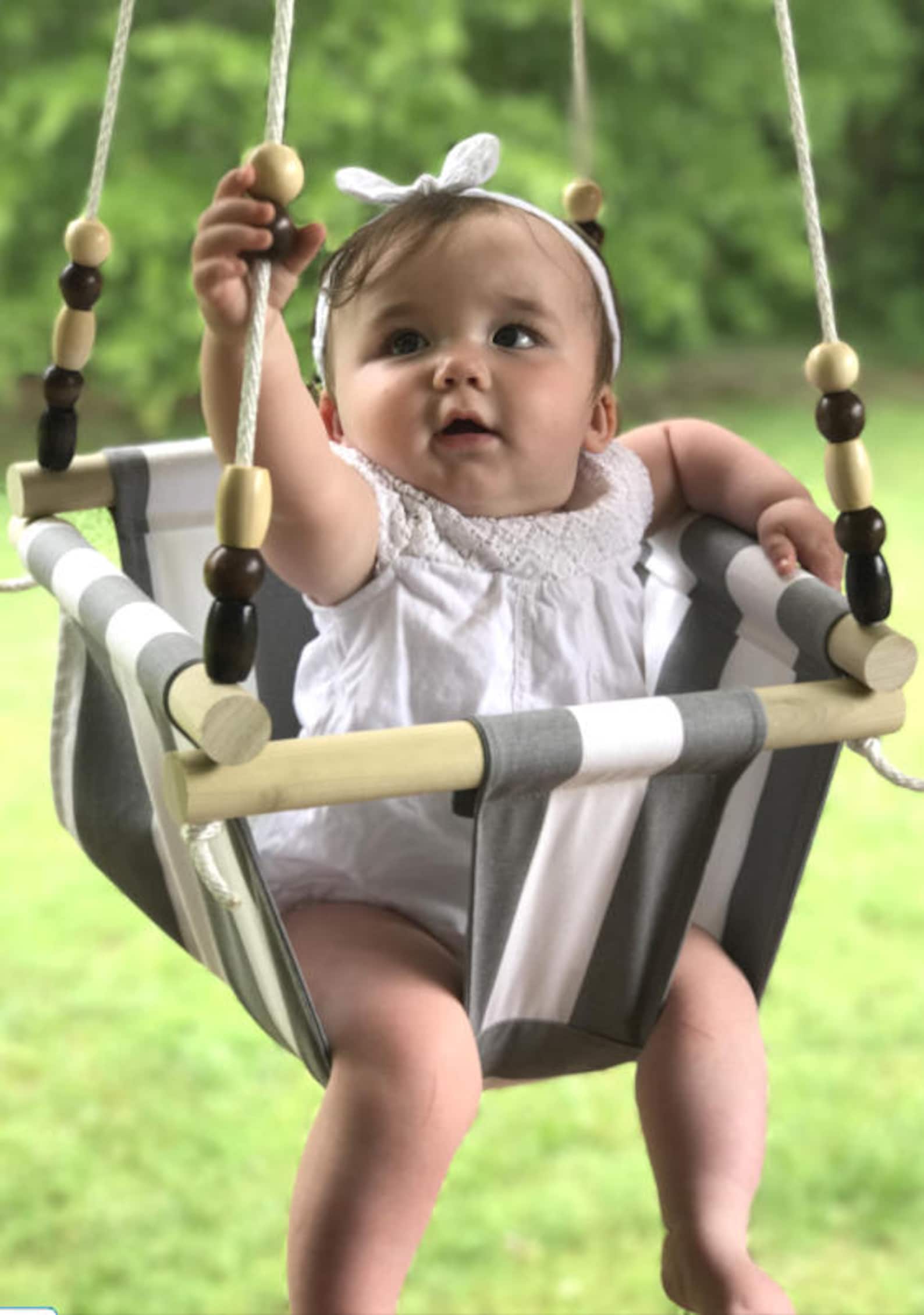 Baby Swing Cloth Swing Gray Swing Baby Shower Gift Baby Etsy