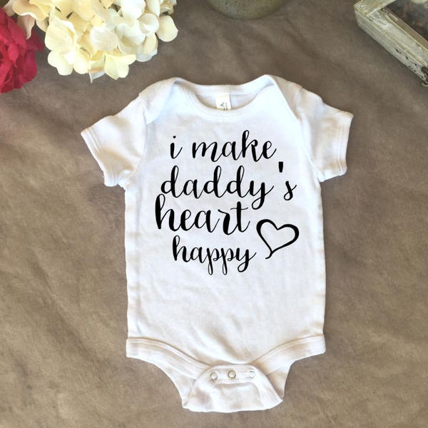 I make daddy's heart happy, Baby Clothes, Daddy's baby, baby and daddy matching shirts, Father's day, baby shower, birthday present