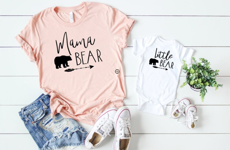 Mama Bear Baby Bear shirt set, mama bear shirt baby bear shirt baby shower, birthday, mothers day gift
